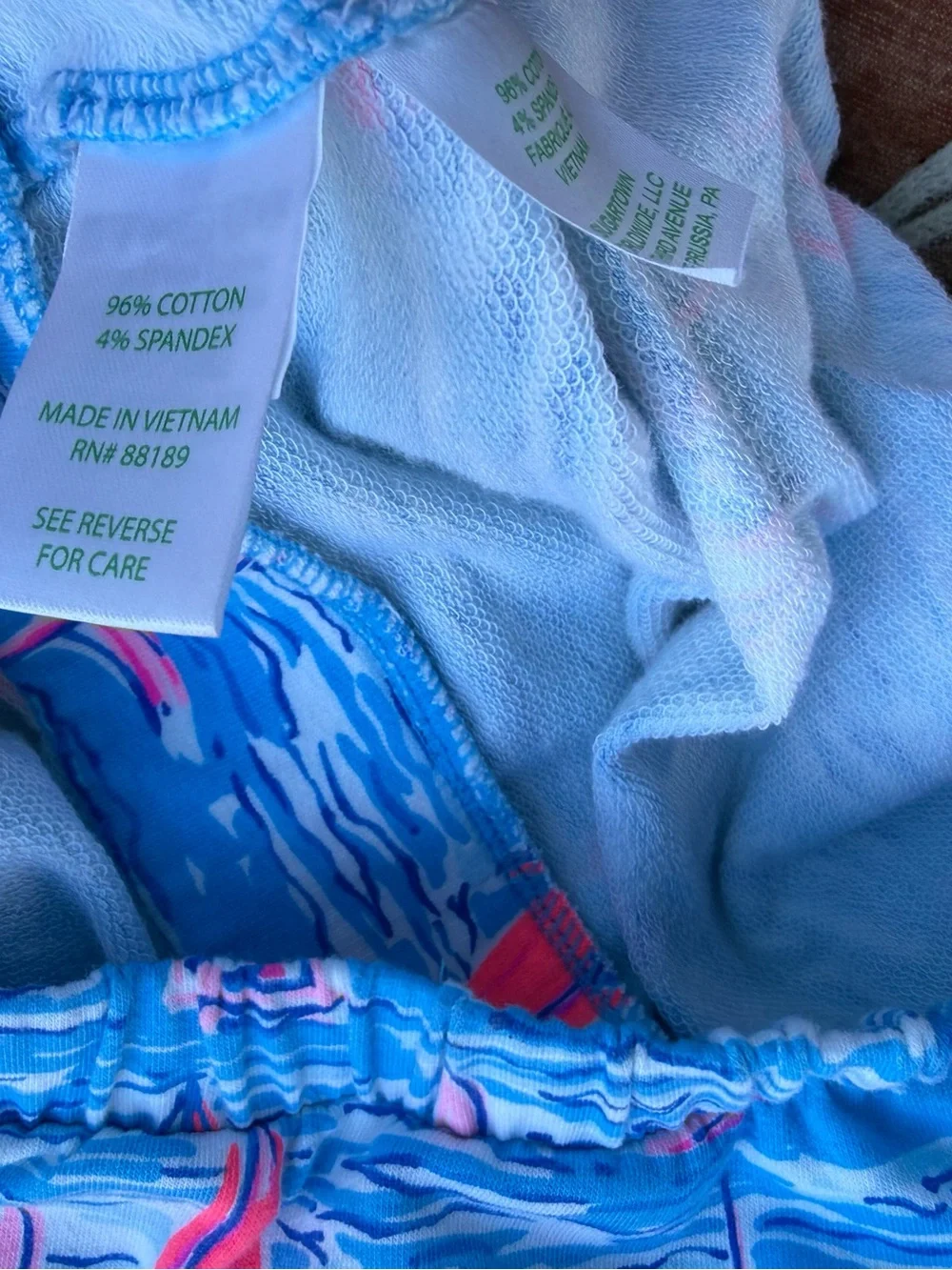 Lilly Pulitzer High-Waist Blue Shorts with Pink Sailboats